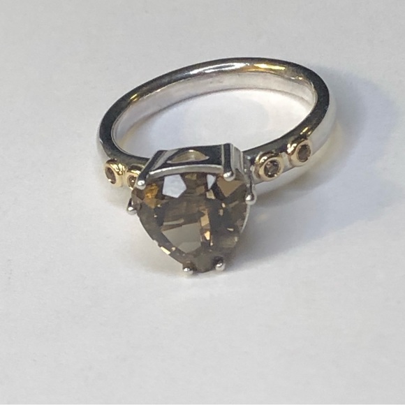 Pandora Smokey Quartz 14k & 925 Ring - Picture 9 of 10